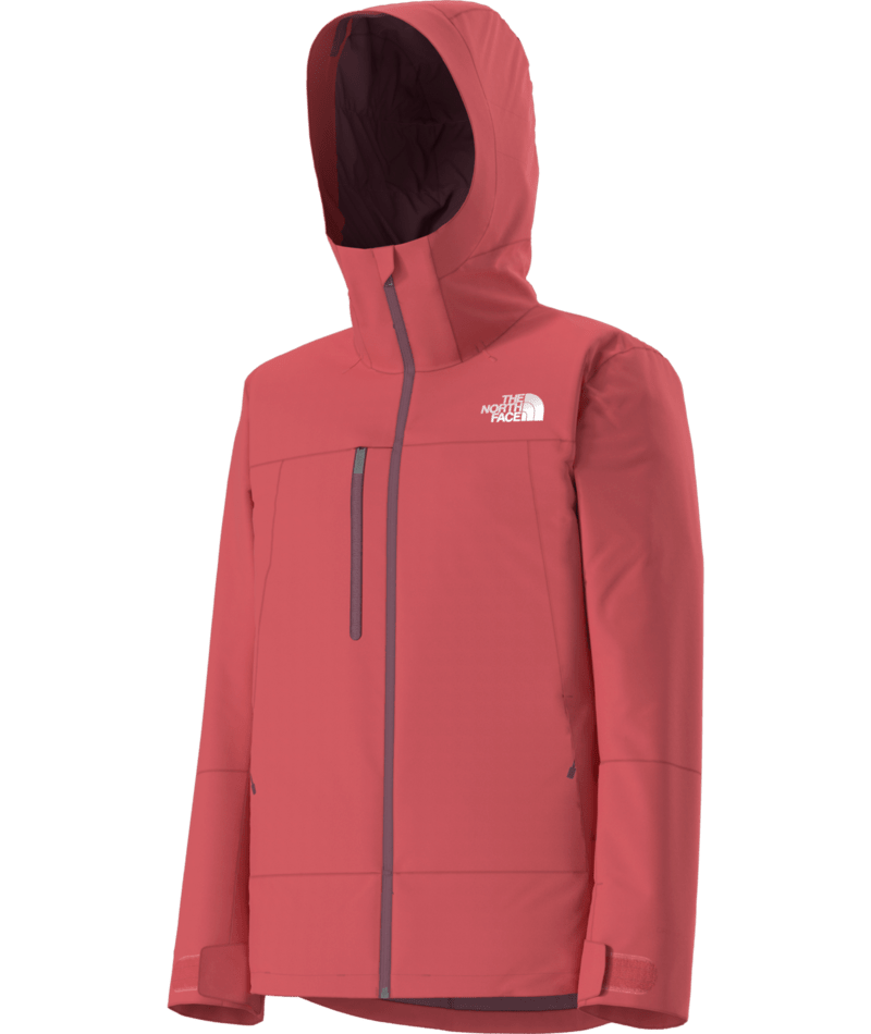 The North Face Coral Red Hooded Jacket with Chest Pocket