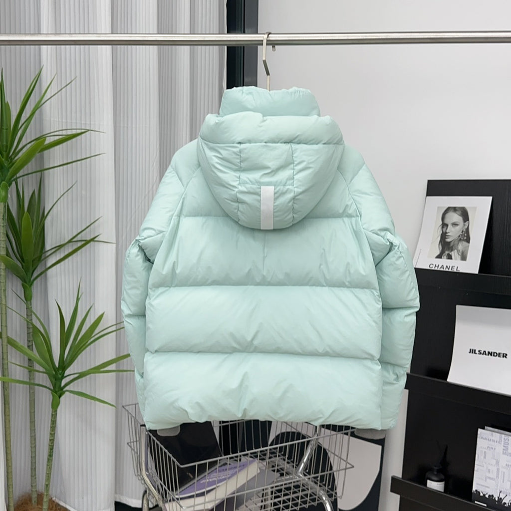 Canada Goose Mint Green Hooded Quilted Puffer Jacket
