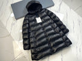Moncler Black Glossy Long Hooded Puffer Coat