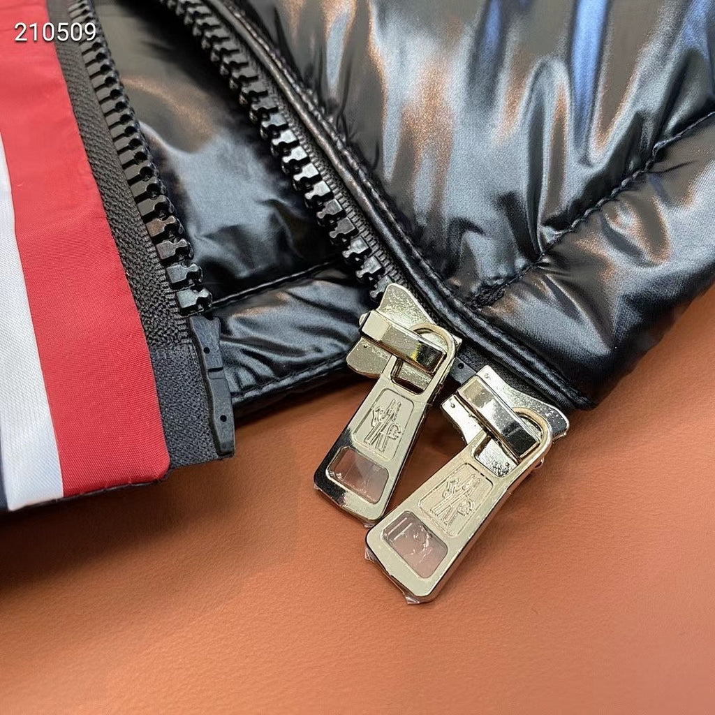 Moncler Black Glossy Hooded Puffer Jacket