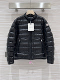 Moncler Black Glossy Stand-Collar Puffer Jacket