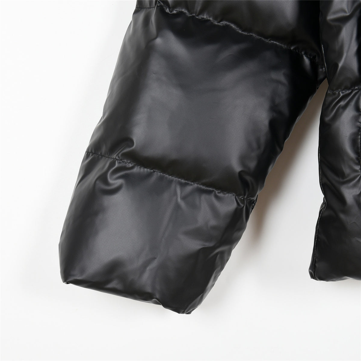 Prada Black Glossy Stand-Collar Puffer Jacket