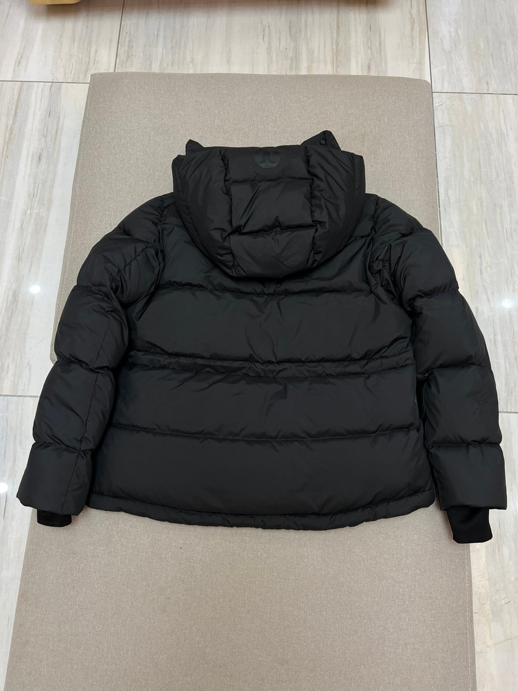 lululemon Black Hooded Puffer Jacket with Snap Placket