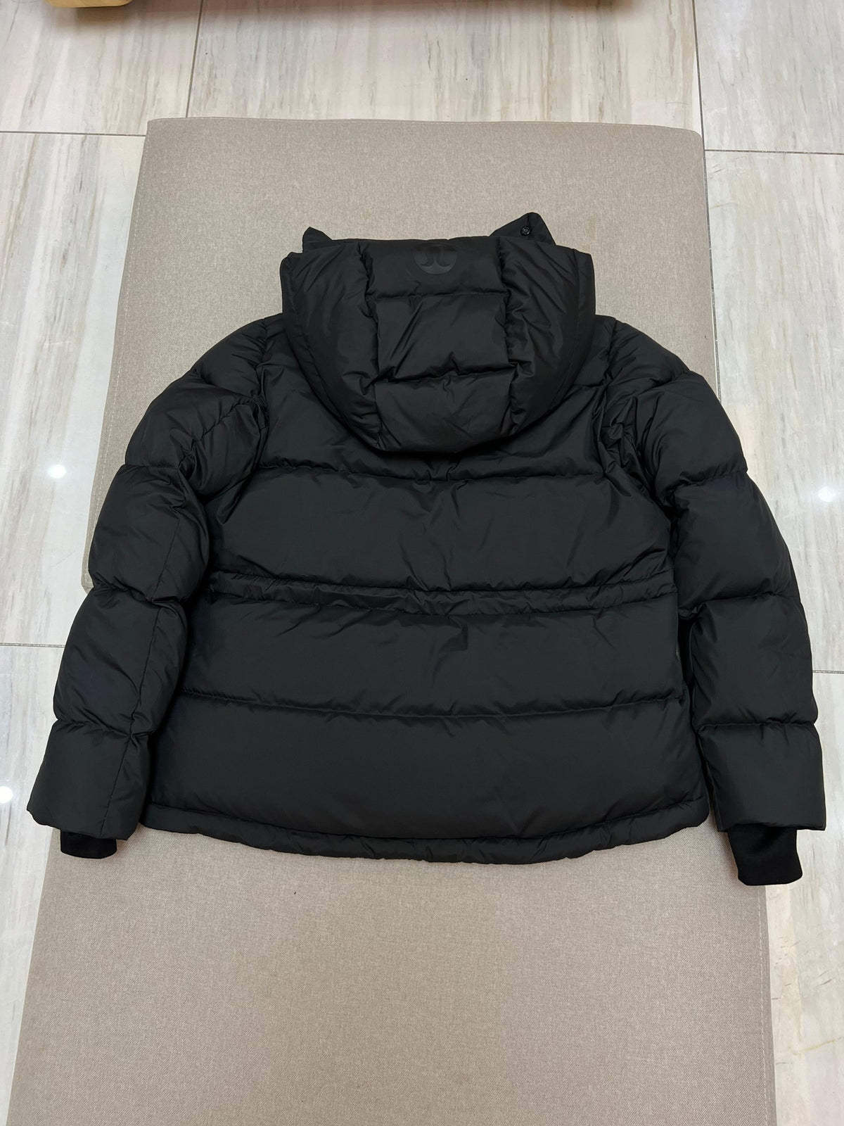 lululemon Black Hooded Puffer Jacket with Snap Placket