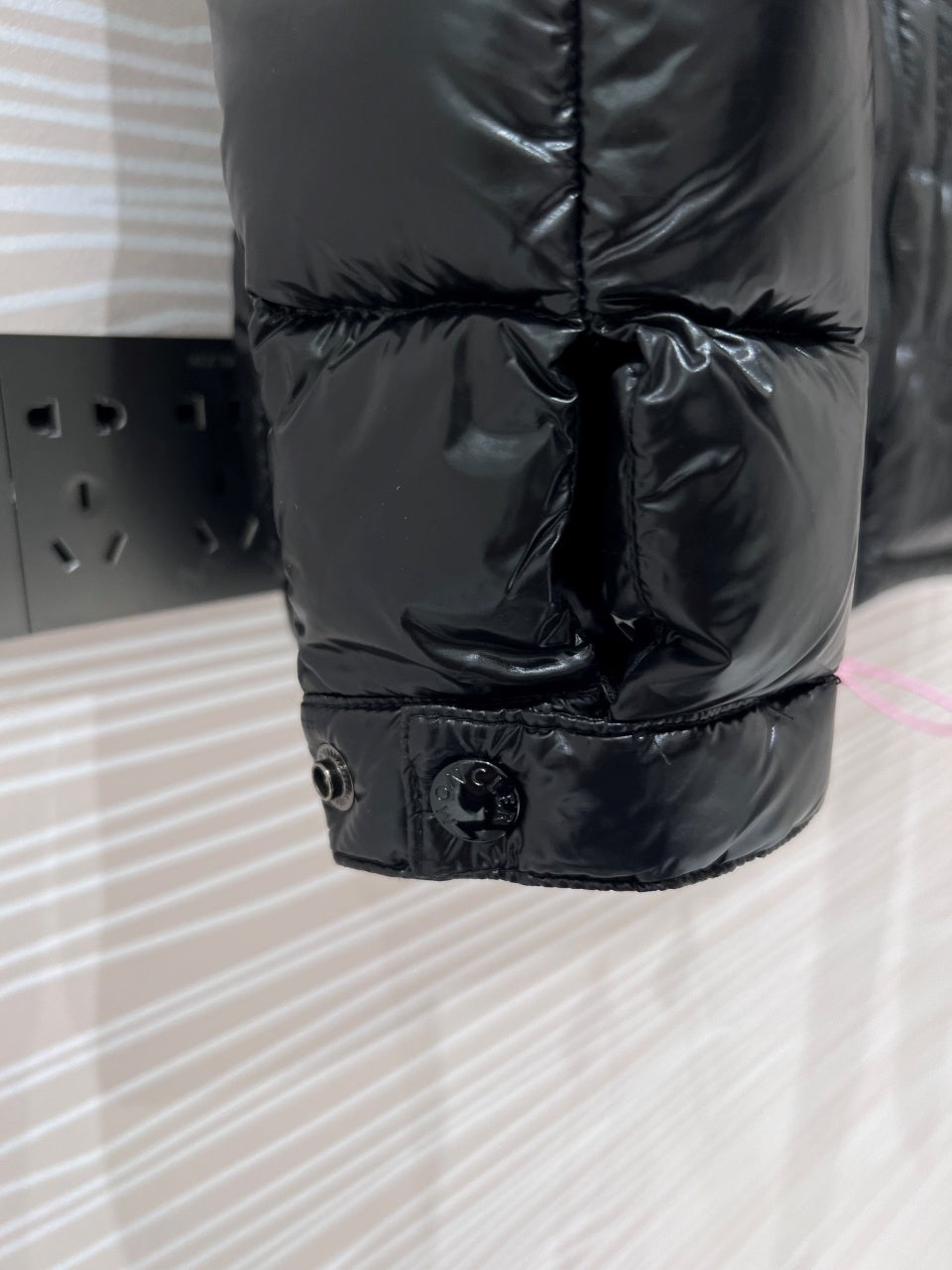 Moncler Black Glossy Stand-Collar Puffer Jacket