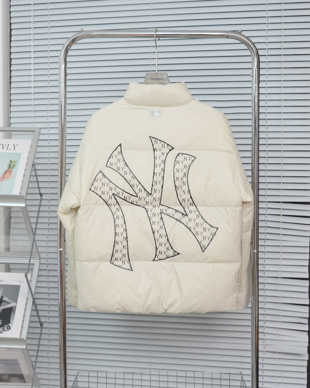MLB NY Logo Stand-Collar Puffer Jacket