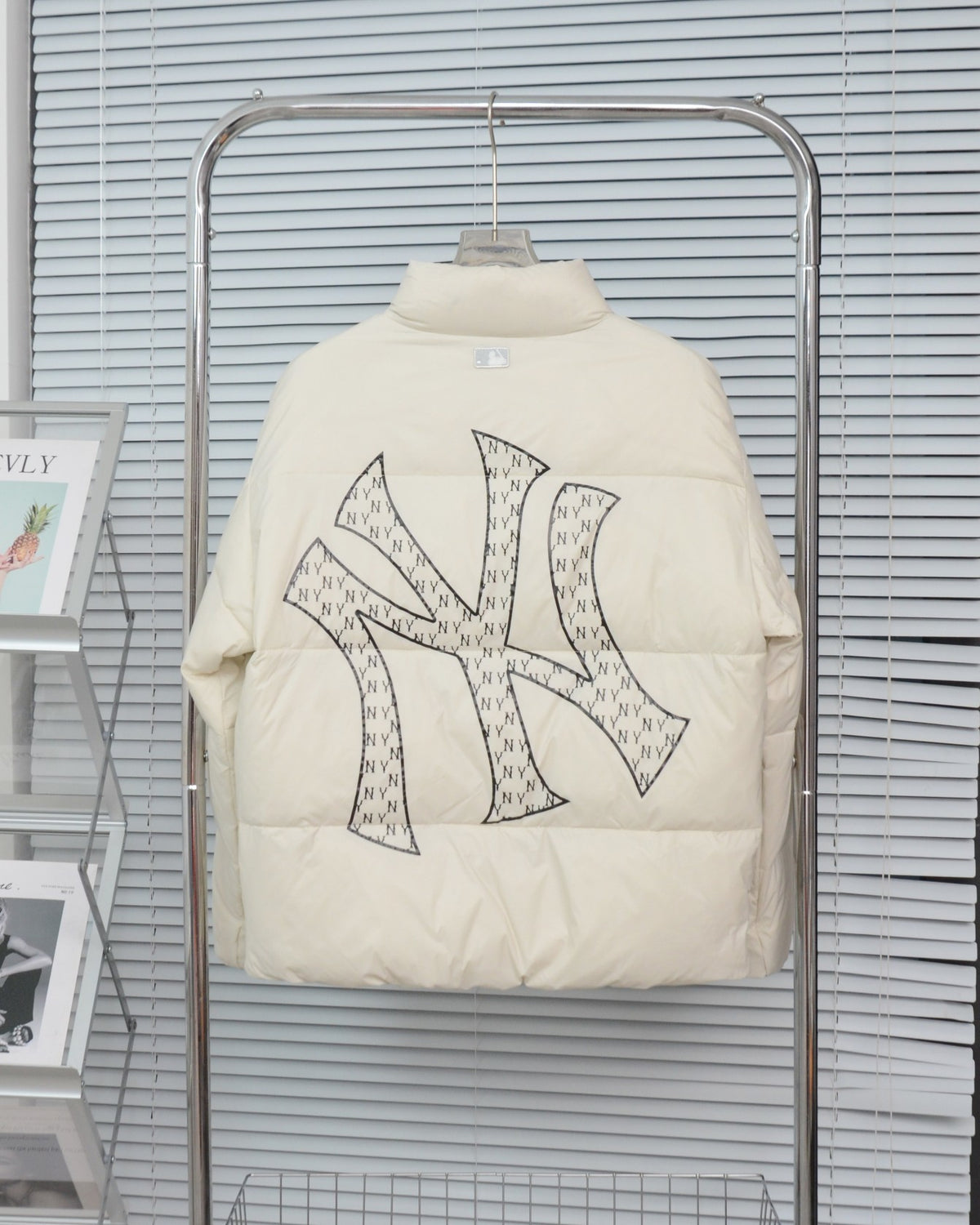 MLB NY Logo Stand-Collar Puffer Jacket