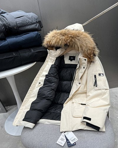 NY Logo Hooded Parka with Plush-Look Trim