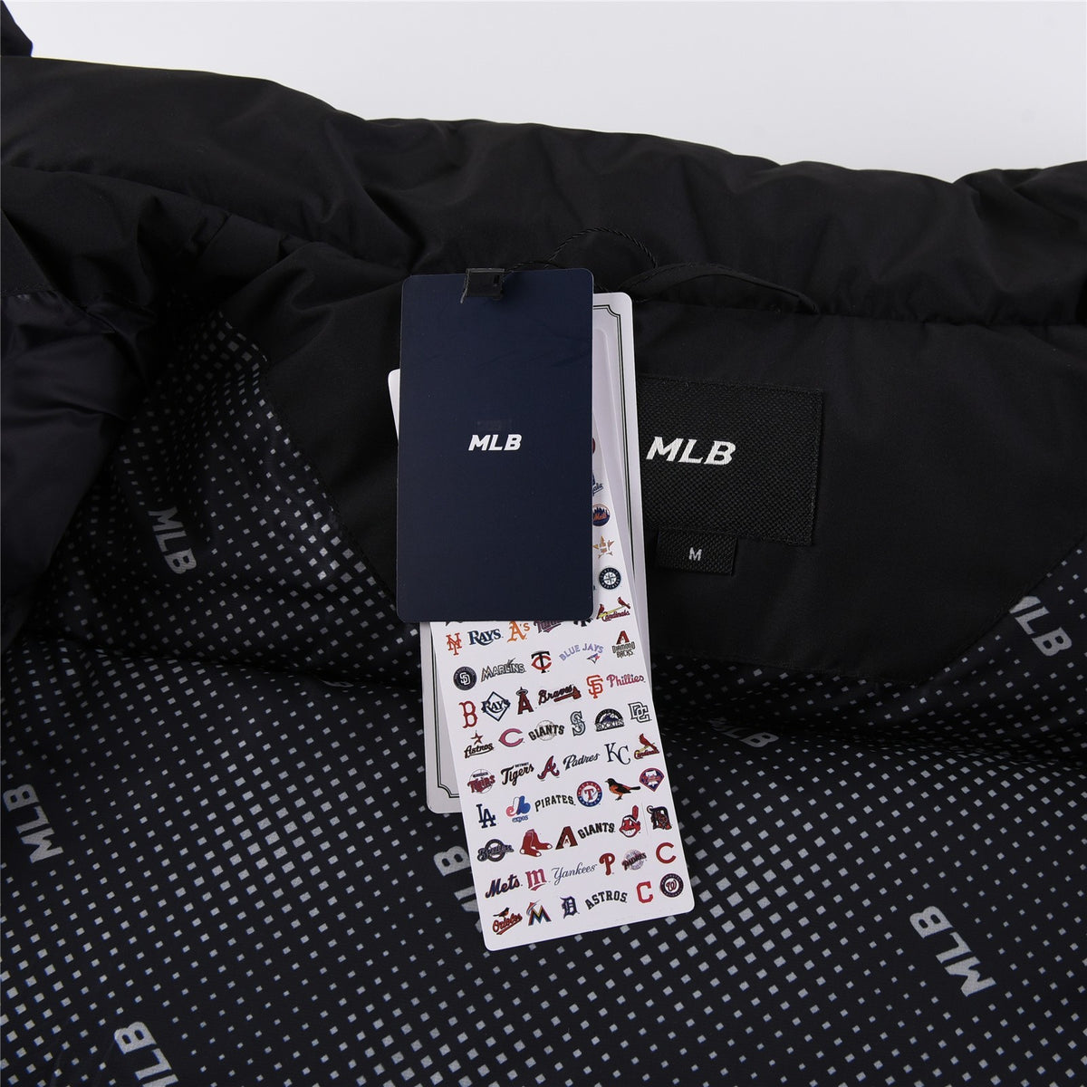 MLB NY Logo Black Stand-Collar Puffer Jacket