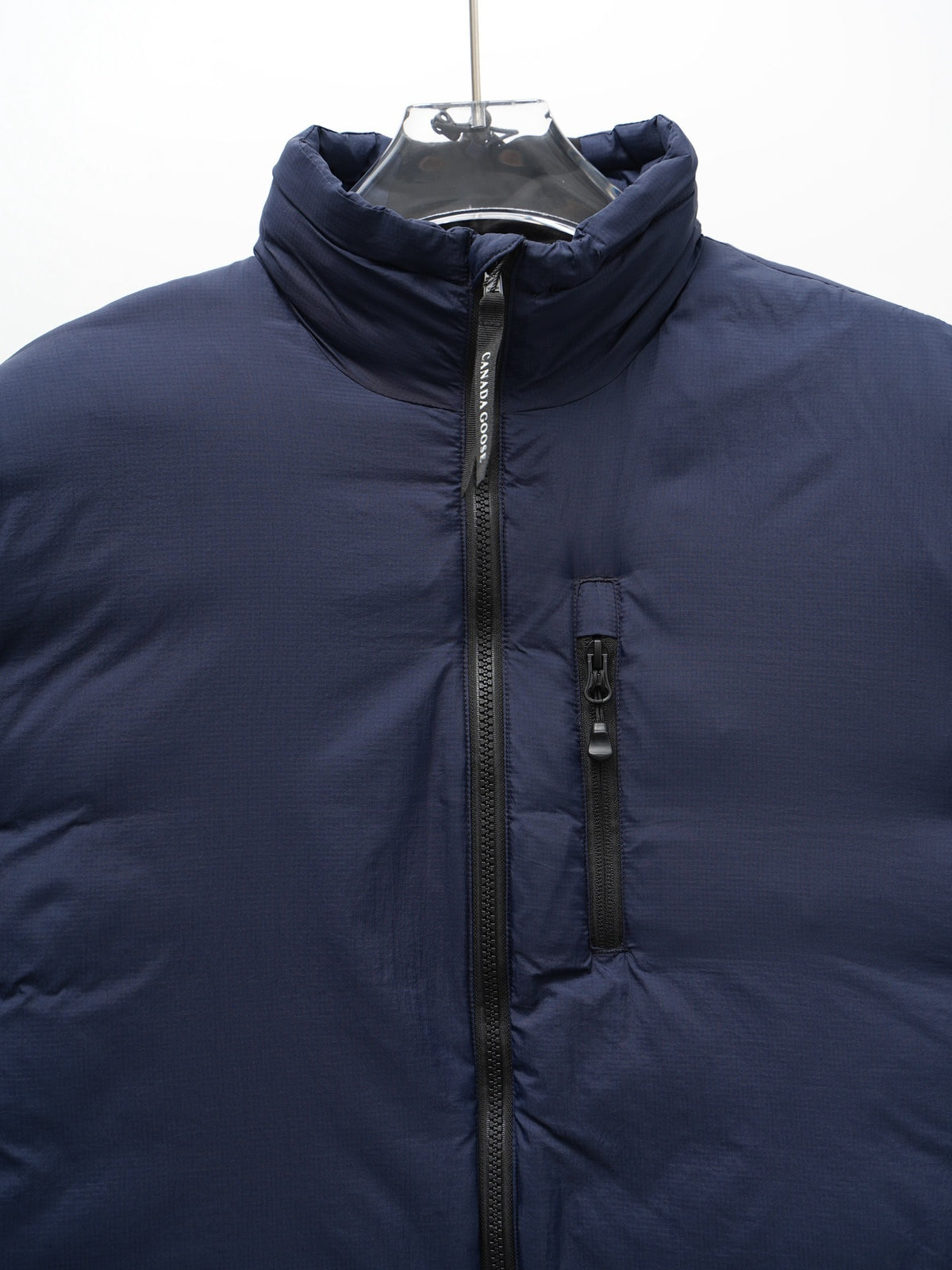 Canada Goose Navy Blue Zip-Chest Stand-Collar Puffer Jacket