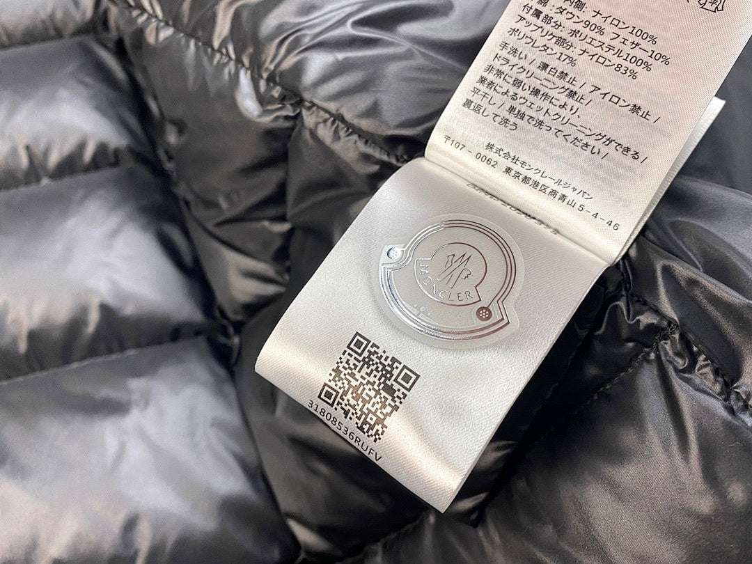 Moncler Black Glossy Long Hooded Puffer Coat