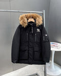 NY Logo Hooded Parka with Plush-Look Trim
