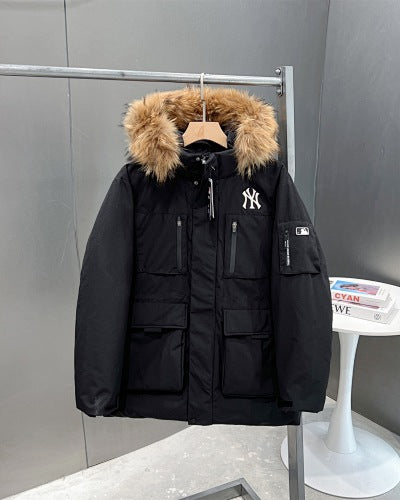 NY Logo Hooded Parka with Plush-Look Trim