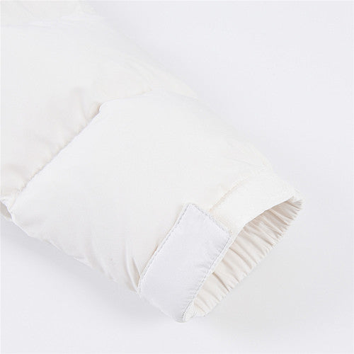 The North Face White and Gray Colorblock Puffer Jacket