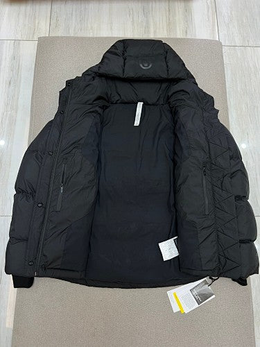 lululemon Black Hooded Puffer Jacket with Snap Placket