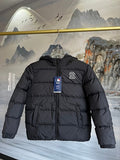 MLB NY Logo Hooded Puffer Jacket with Oversized Back Graphic
