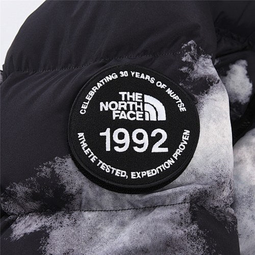 The North Face Black & White Cloud-Print Puffer Jacket