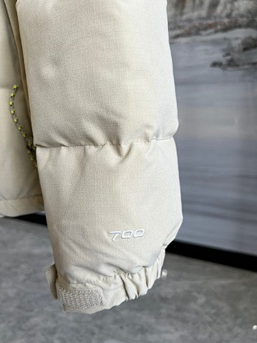 The North Face Ivory & Brown Colorblock Puffer Jacket