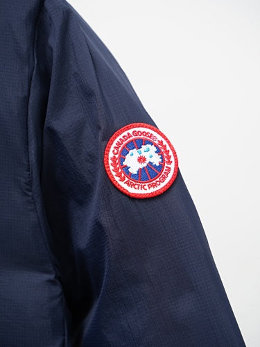 Canada Goose Navy Blue Zip-Chest Stand-Collar Puffer Jacket