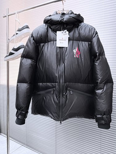 Moncler Black Back-Logo Hooded Puffer Jacket