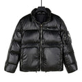 Prada Black Glossy Stand-Collar Puffer Jacket