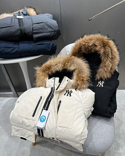 NY Logo Hooded Parka with Plush-Look Trim
