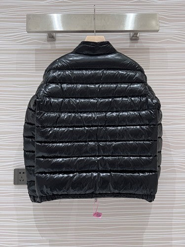 Moncler Black Glossy Stand-Collar Puffer Jacket