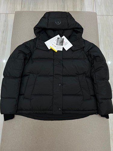 lululemon Black Hooded Puffer Jacket with Snap Placket