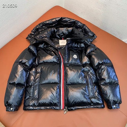 Moncler Black Glossy Hooded Puffer Jacket