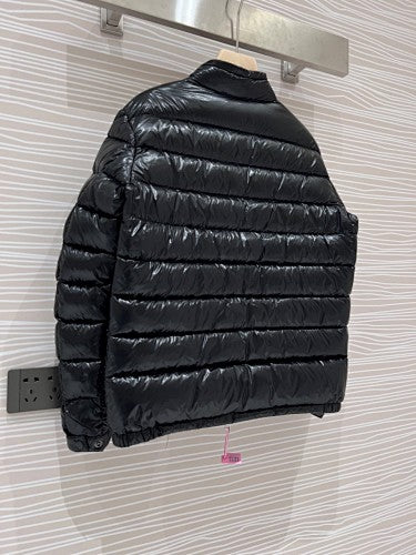 Moncler Black Glossy Stand-Collar Puffer Jacket