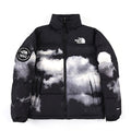 The North Face Black & White Cloud-Print Puffer Jacket