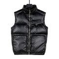 Prada Black Glossy Stand-Collar Puffer Vest