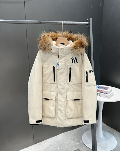 NY Logo Hooded Parka with Plush-Look Trim