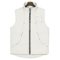 Moose Knuckles White Silver-Logo Stand-Collar Puffer Vest