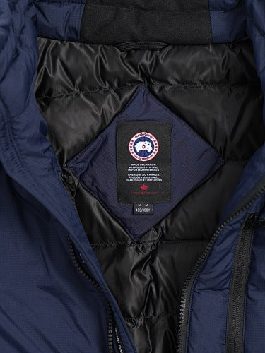 Canada Goose Navy Blue Zip-Chest Stand-Collar Puffer Jacket