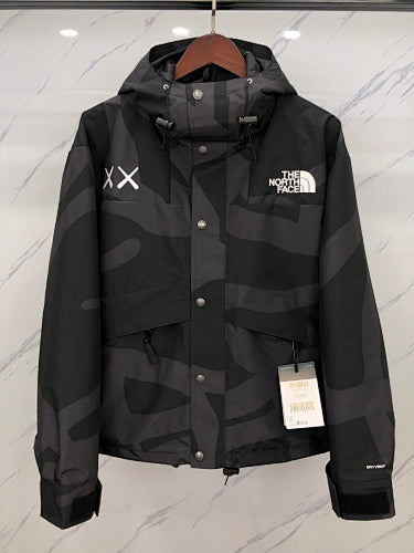 The North Face Black & Gray Abstract Print Hooded Jacket