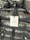 Moncler Glossy Hooded Puffer Jacket with Stand Collar
