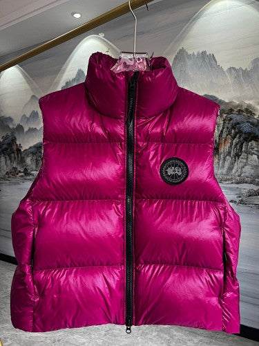 Canada Goose Fuchsia Glossy Stand-Collar Puffer Vest