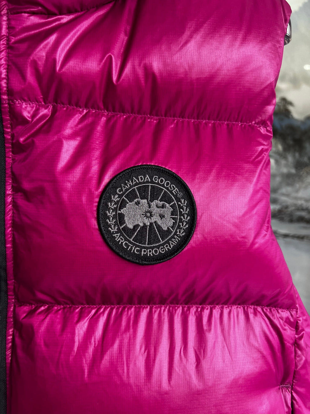 Canada Goose Fuchsia Glossy Stand-Collar Puffer Vest