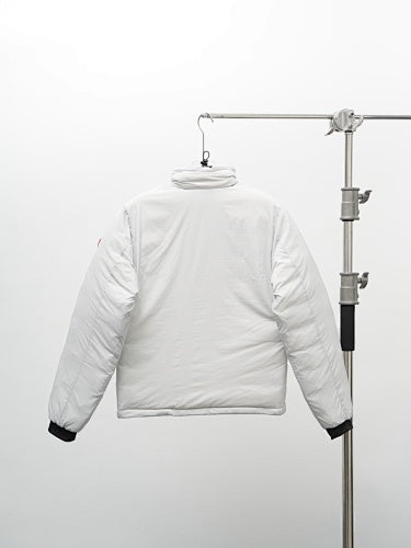 Canada Goose White Zip-Chest Stand-Collar Puffer Jacket