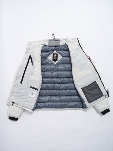 Canada Goose White Zip-Chest Stand-Collar Puffer Jacket