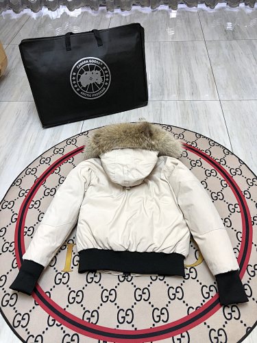 Canada Goose Black Button-Front Hooded Bomber Jacket