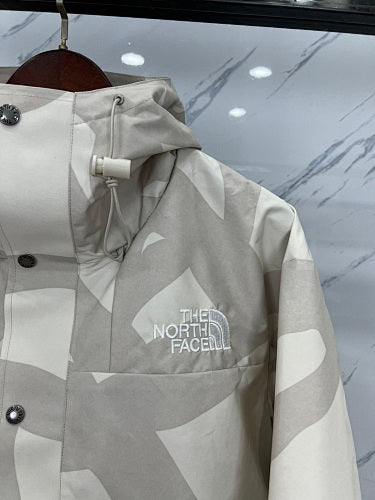 The North Face Black & Gray Abstract Print Hooded Jacket