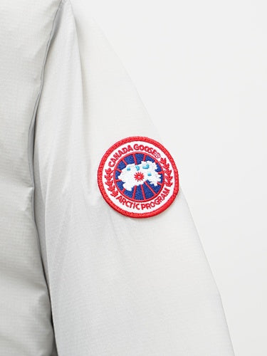 Canada Goose White Zip-Chest Stand-Collar Puffer Jacket