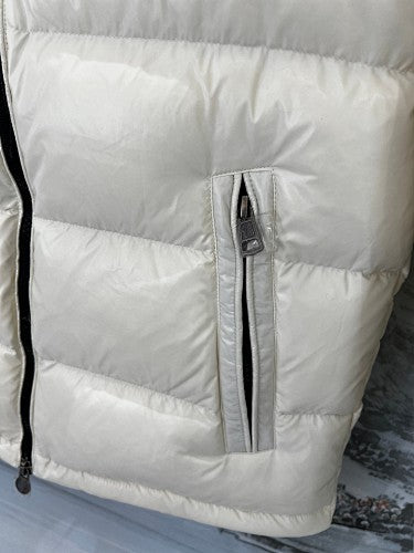 Moncler Glossy Hooded Puffer Jacket with Stand Collar