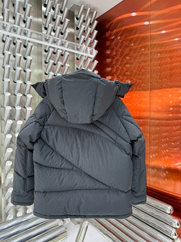 Moncler Black Asymmetric-Quilt Hooded Puffer Jacket