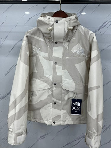 The North Face Black & Gray Abstract Print Hooded Jacket