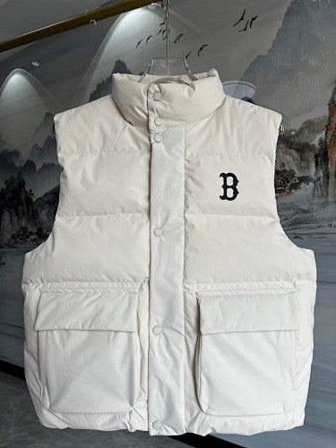 MLB Boston Red Sox White Stand-Collar Puffer Vest