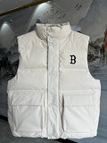 MLB Boston Red Sox White Stand-Collar Puffer Vest