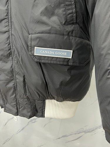 Canada Goose Hooded Bomber Jacket with Contrast Ribbed Trim